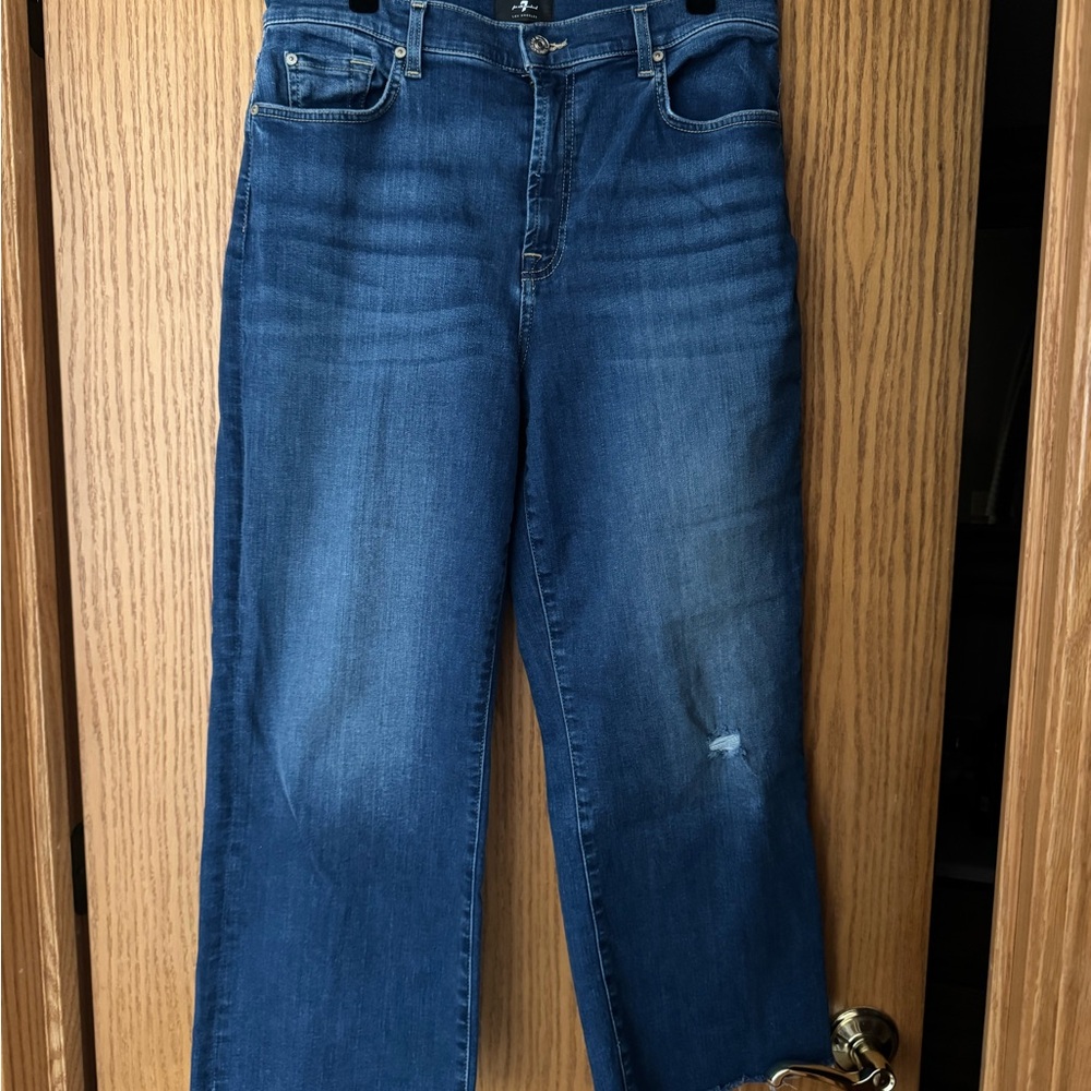 7 For All Mankind Women's Cropped Wide Leg Jeans